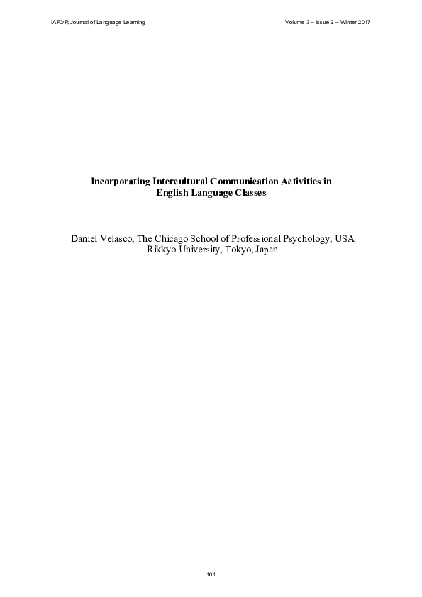 (PDF) Incorporating Intercultural Communication Activities in English ...