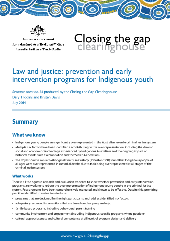 (PDF) Law and justice: prevention and early intervention programs for ...
