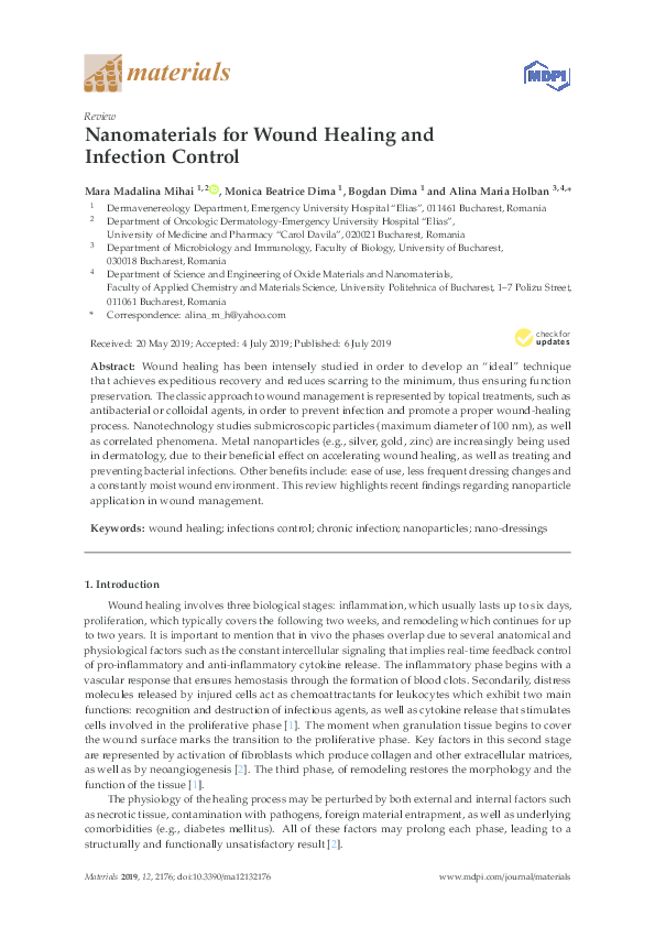 (PDF) Nanomaterials for Wound Healing and Infection Control
