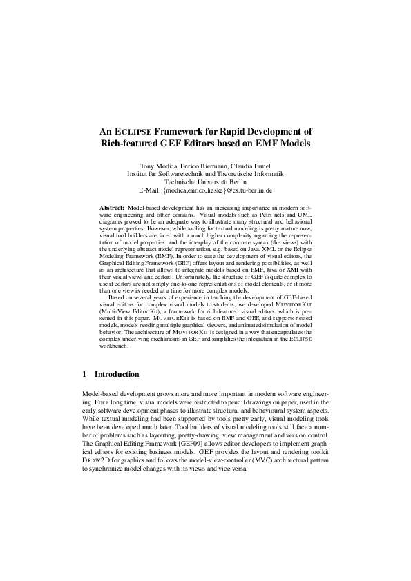 (PDF) An Eclipse Framework for Rapid Development of Rich-featured GEF ...