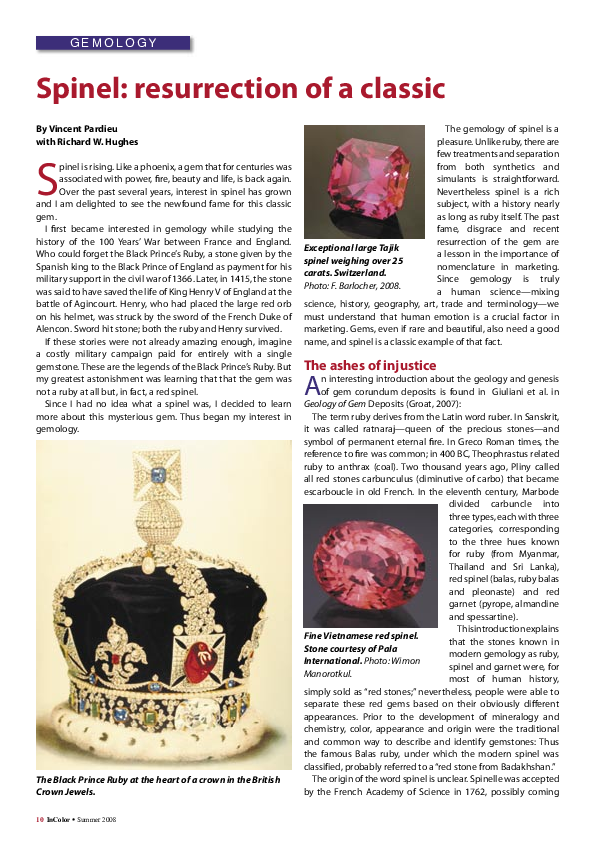 (PDF) Spinel: Resurrection of a classic