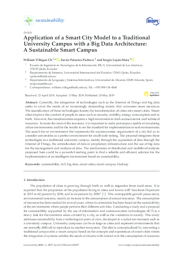 (PDF) Application of a Smart City Model to a Traditional University ...