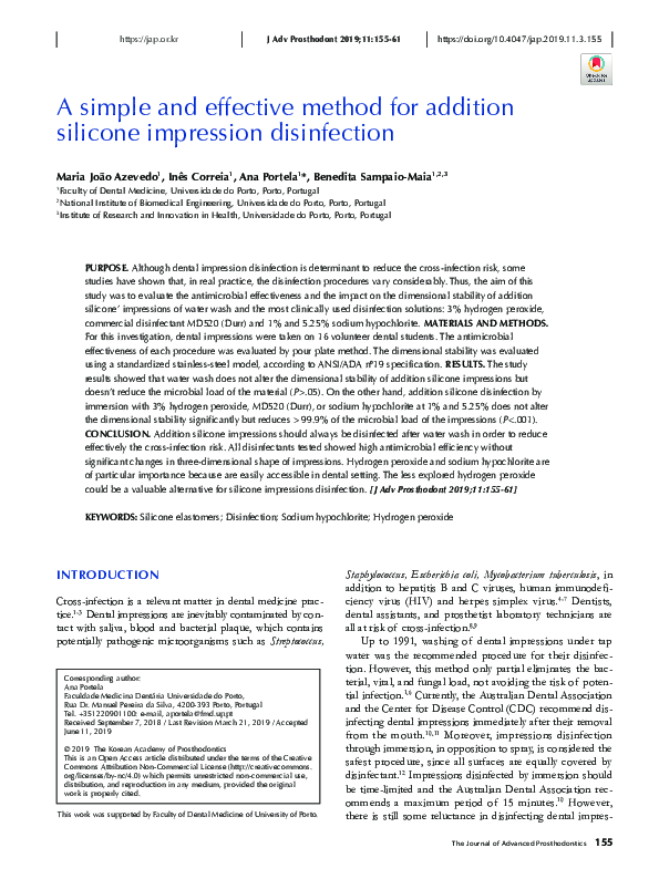 (PDF) A simple and effective method for addition silicone impression