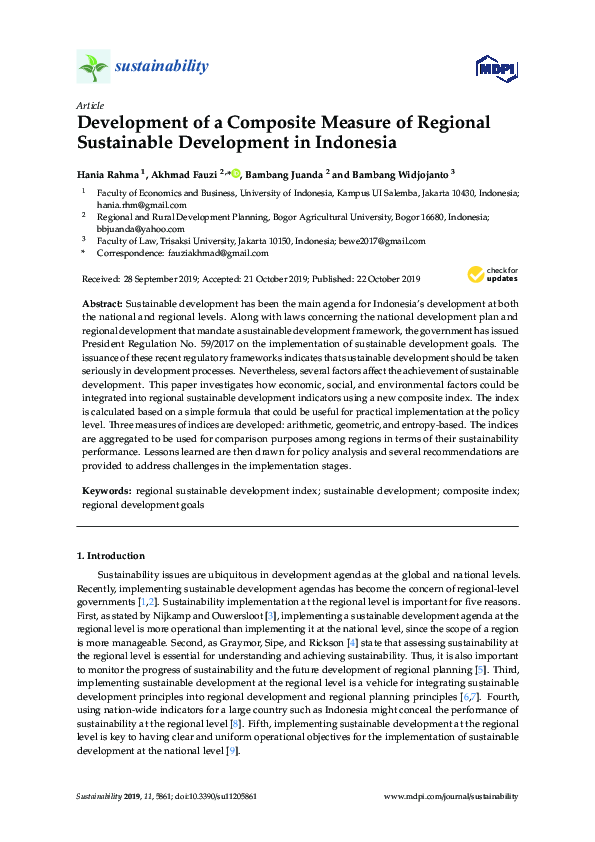 (PDF) Development of a Composite Measure of Regional Sustainable ...