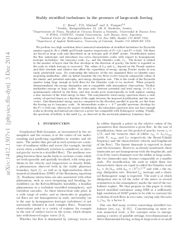 (PDF) Stably stratified turbulence in the presence of large-scale forcing