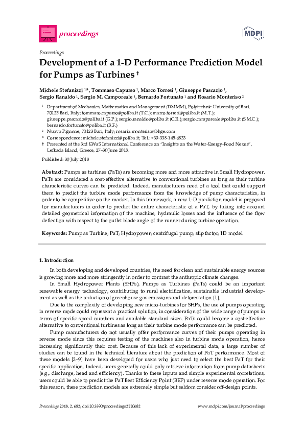 (PDF) Development of a 1-D Performance Prediction Model for Pumps as ...