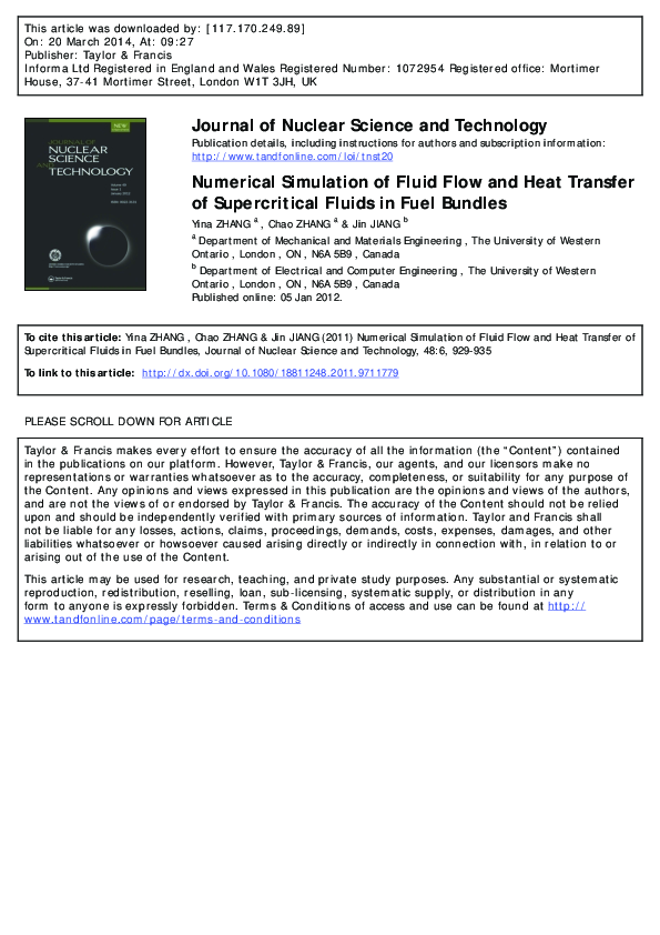 (PDF) Numerical simulation of fluid flow and heat transfer inside a ...