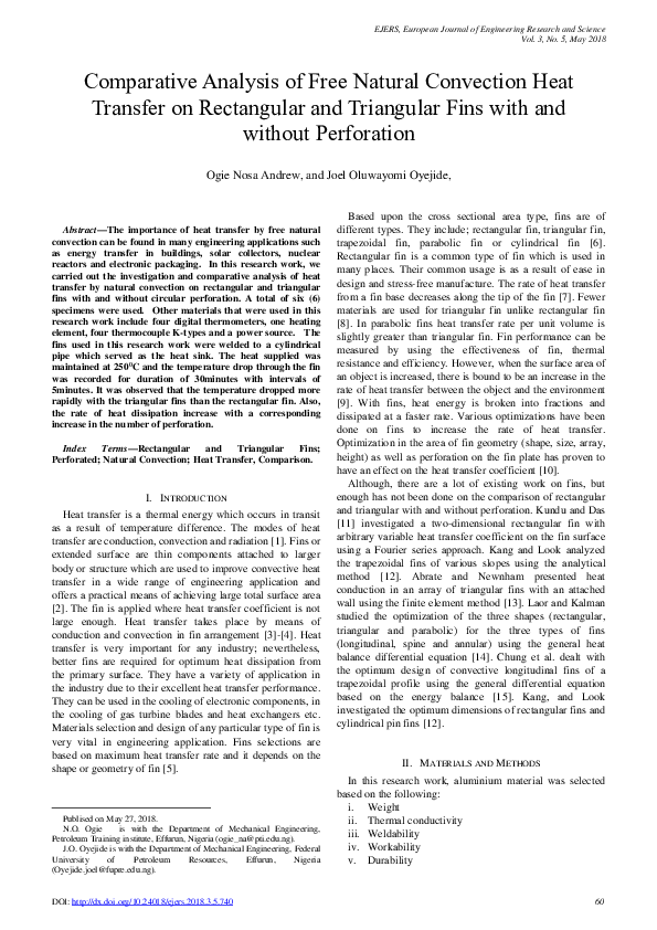(PDF) Comparative Analysis of Free Natural Convection Heat Transfer on ...