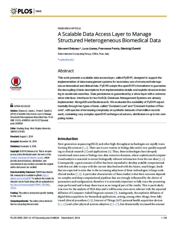 (PDF) A Scalable Data Access Layer to Manage Structured Heterogeneous ...