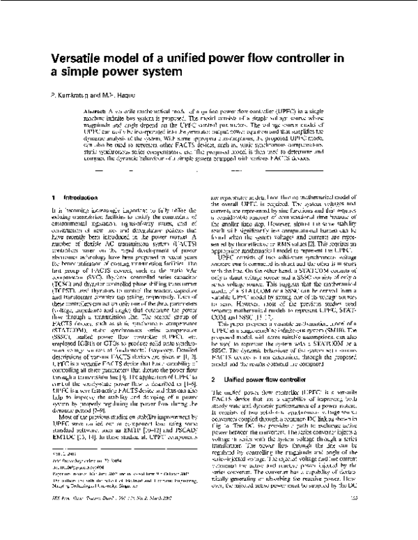 (PDF) Versatile model of a unified power flow controller in a simple ...