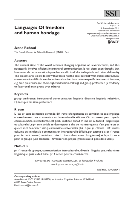 Language: Of freedom and human bondage