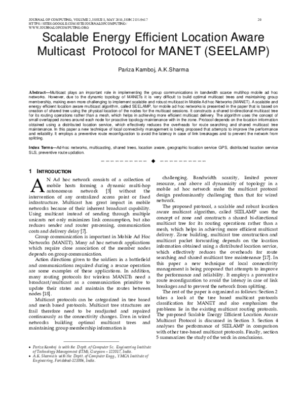 (PDF) Scalable Energy Efficient Location Aware Multicast Protocol for ...