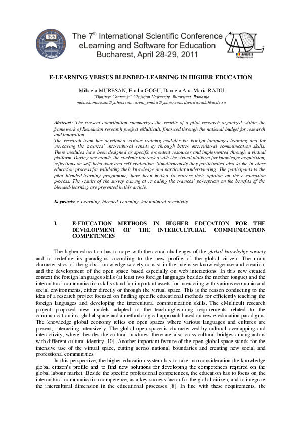 (PDF) E-learning versus blended learning in higher education