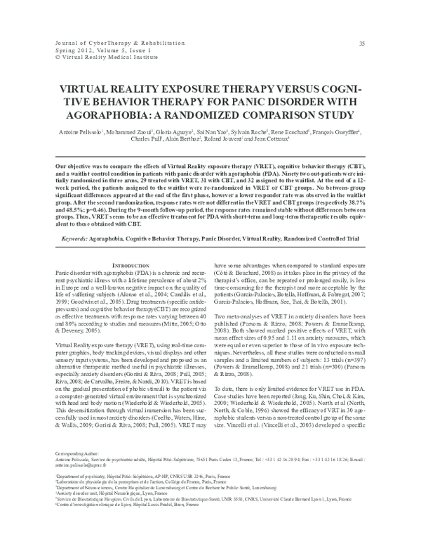 (PDF) Virtual reality exposure therapy versus cognitive behavior