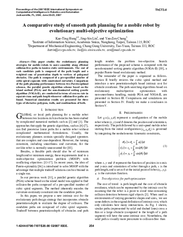 (PDF) A comparative study of smooth path planning for a mobile robot by ...