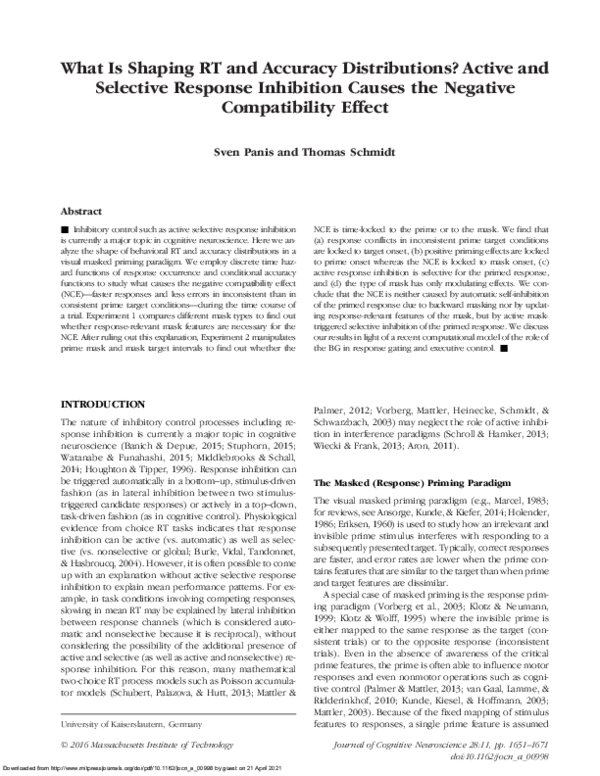 (PDF) What Is Shaping RT and Accuracy Distributions? Active and ...