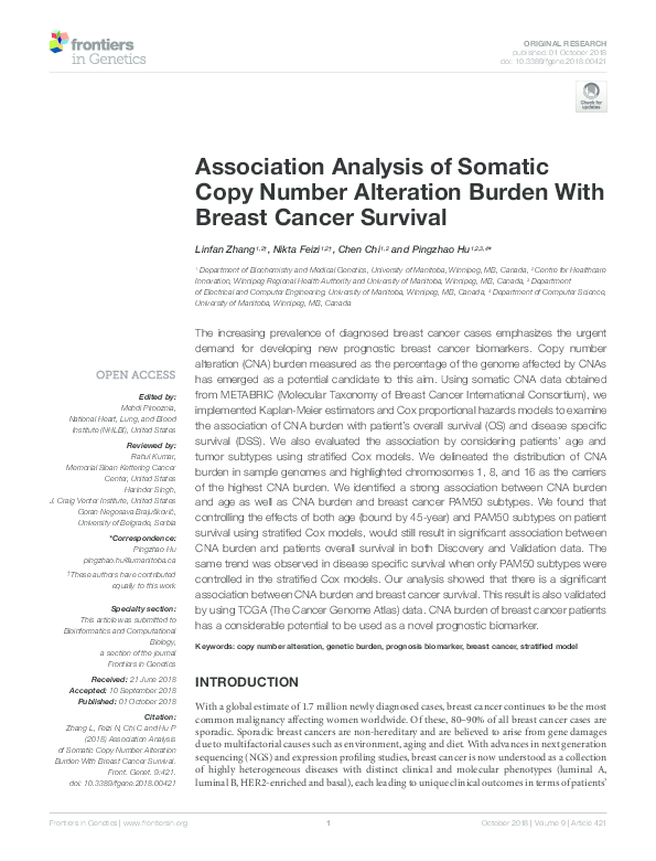 (PDF) Association Analysis of Somatic Copy Number Alteration Burden ...