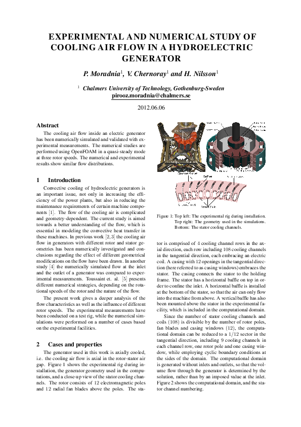 (PDF) Experimental and Numerical Study of Cooling Air Flow in a ...