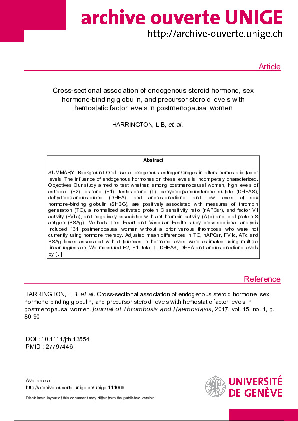 (PDF) Cross-sectional association of endogenous steroid hormone, sex ...