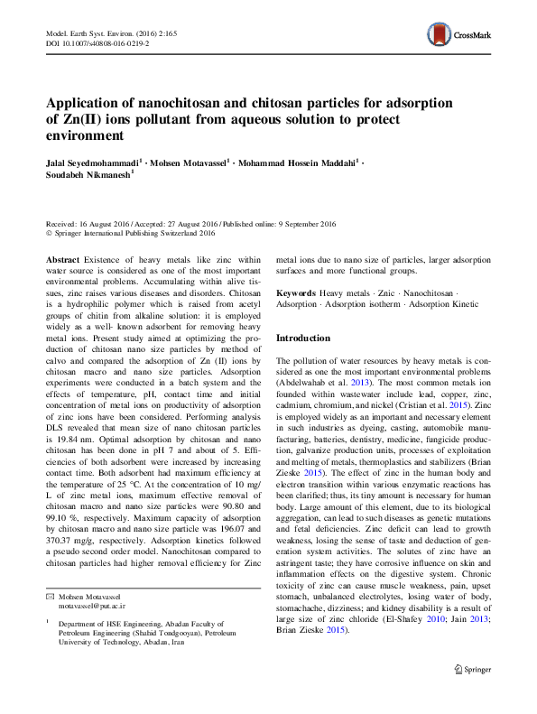 (PDF) Application of nanochitosan and chitosan particles for adsorption ...