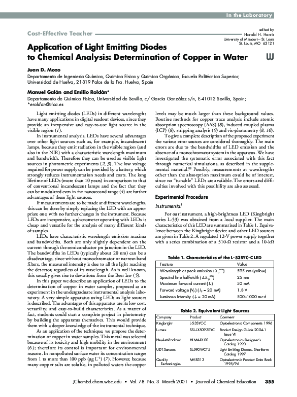 (PDF) Application of Light Emitting Diodes to Chemical Analysis ...