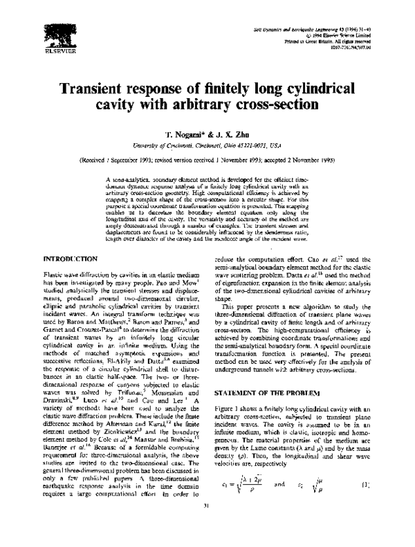(PDF) Transient response of finitely long cylindrical cavity with ...