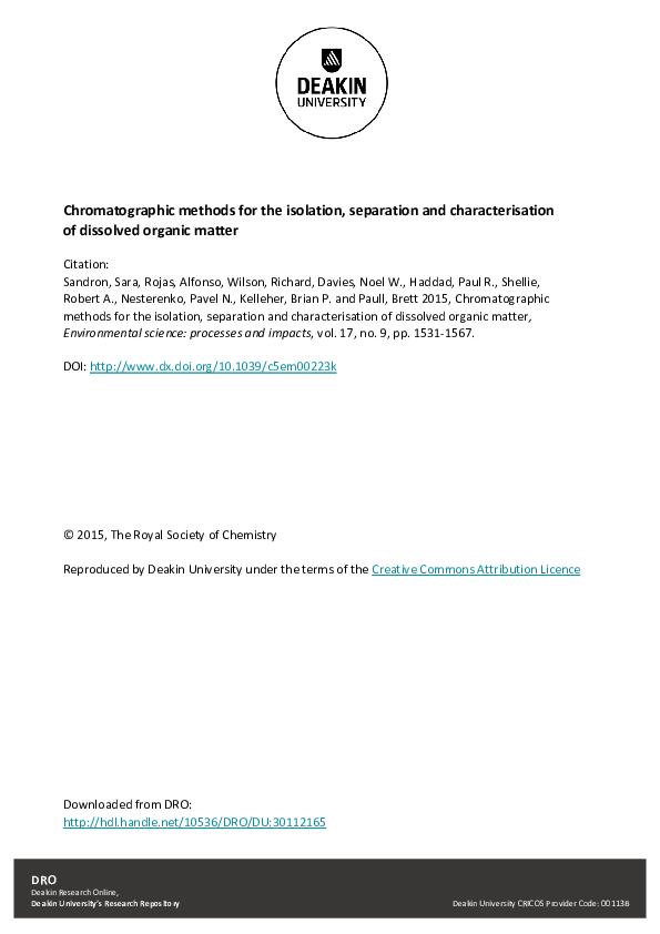 (PDF) Chromatographic methods for the isolation, separation and ...