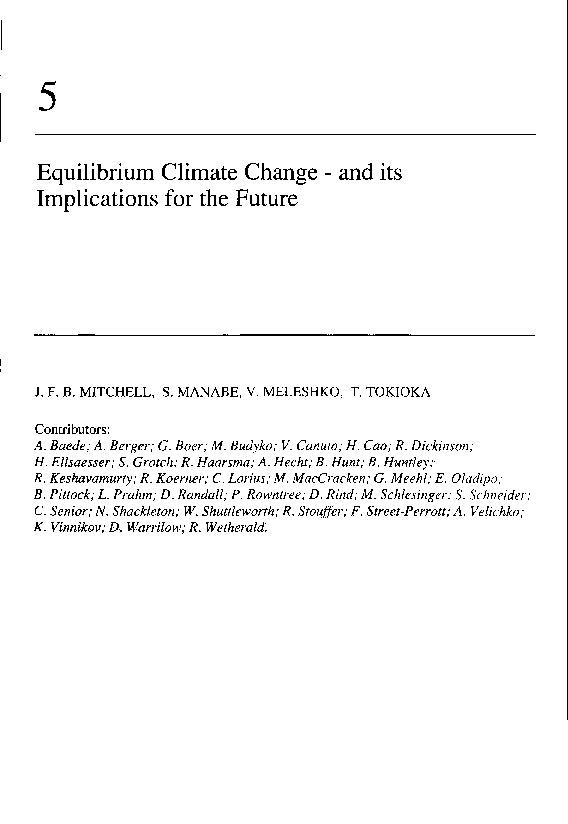 (PDF) Equilibrium climate change and its implications for the future