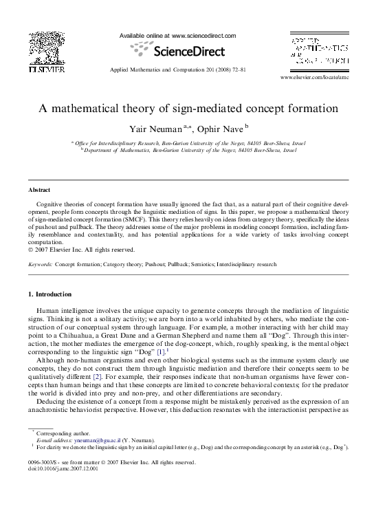 (PDF) A mathematical theory of sign-mediated concept formation
