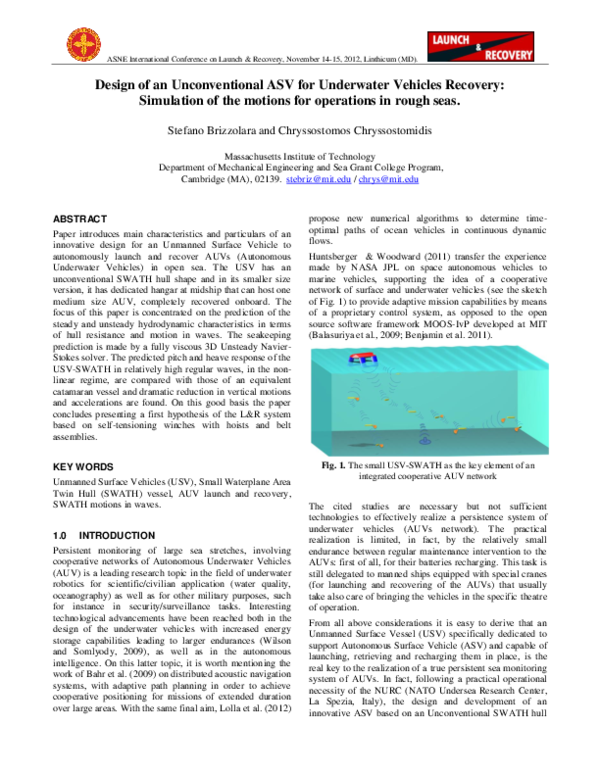 (PDF) Design of an Unconventional ASV for Underwater Vehicles Recovery ...