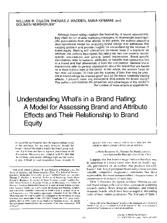 (PDF) Understanding What’s in a Brand Rating: A Model for Assessing ...