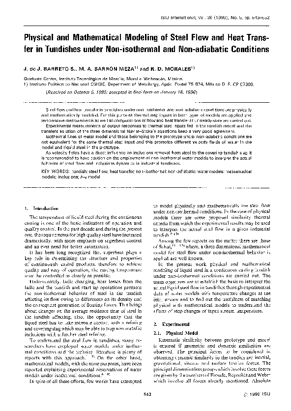 (PDF) Physical and Mathematical Modeling of Steel Flow and Heat ...