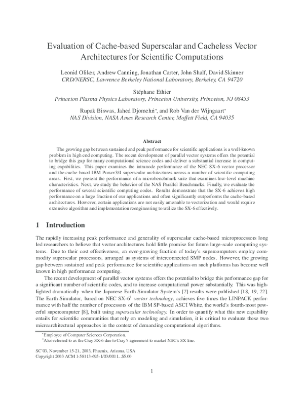 (PDF) Evaluation of Cache-based Superscalar and Cacheless Vector ...