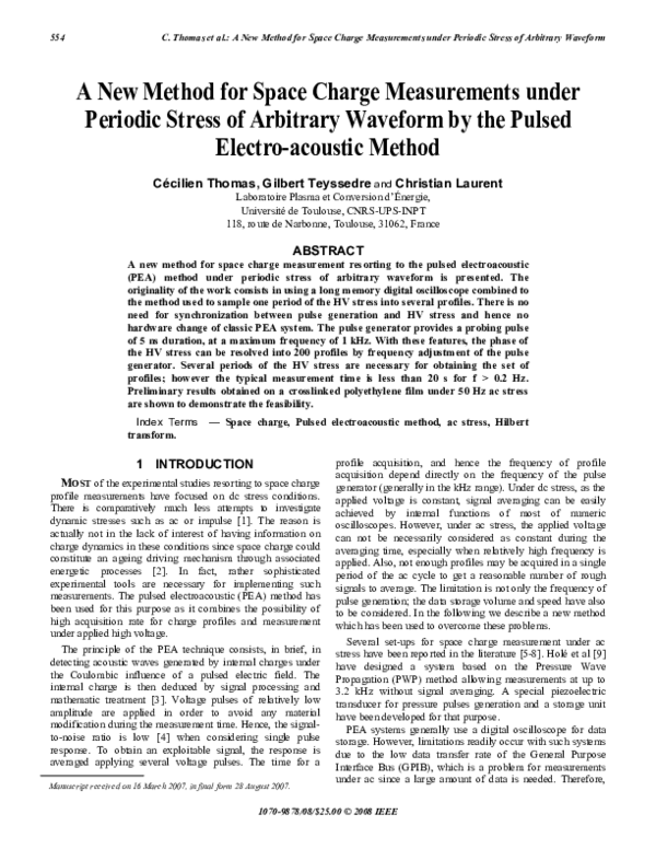 (PDF) A New Method for Space Charge Measurements Under Periodic Stress ...