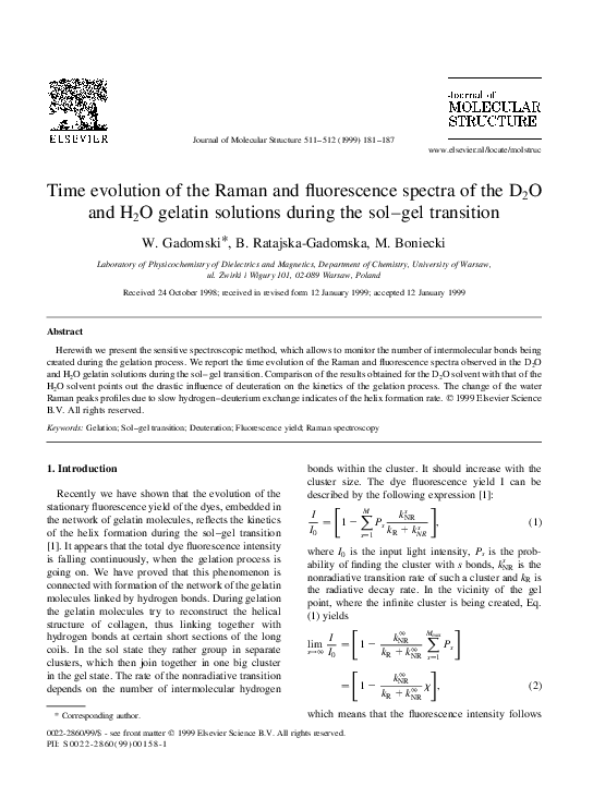 (PDF) Time evolution of the Raman and fluorescence spectra of the D2O ...