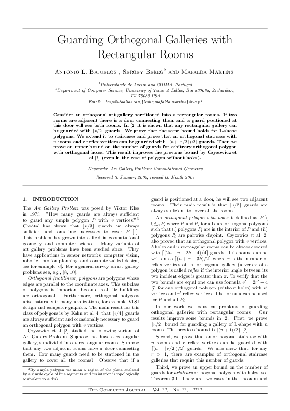 (PDF) Guarding Orthogonal Galleries with Rectangular Rooms