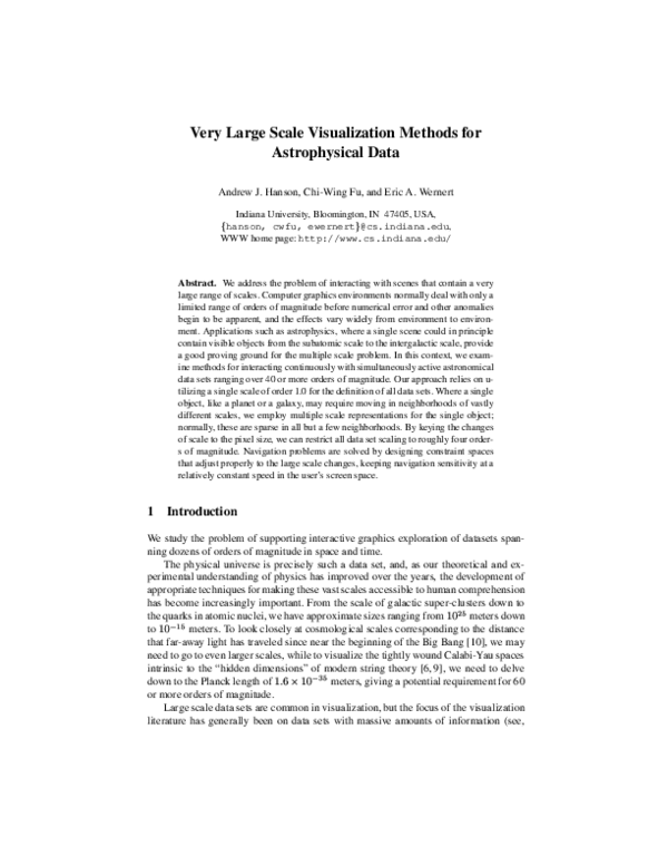 (PDF) Very Large Scale Visualization Methods for Astrophysical Data