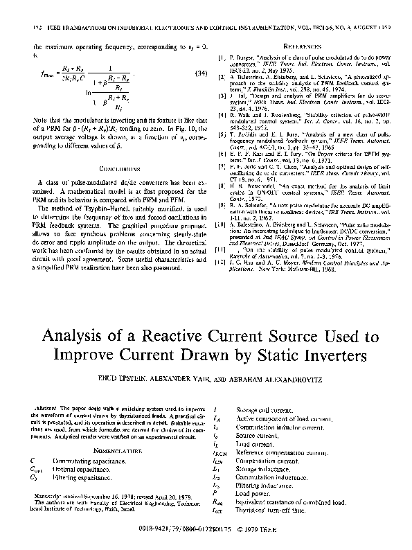 (PDF) Analysis of a Reactive Current Source Used to Improve Current ...