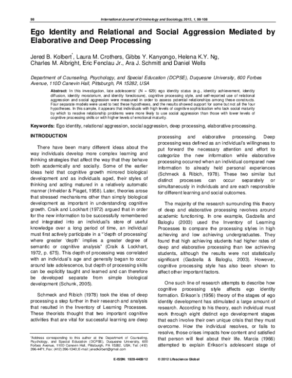 (PDF) Ego Identity and Relational and Social Aggression Mediated by ...