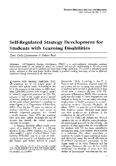 (PDF) Self-Regulated Strategy Development for Students With Writing ...