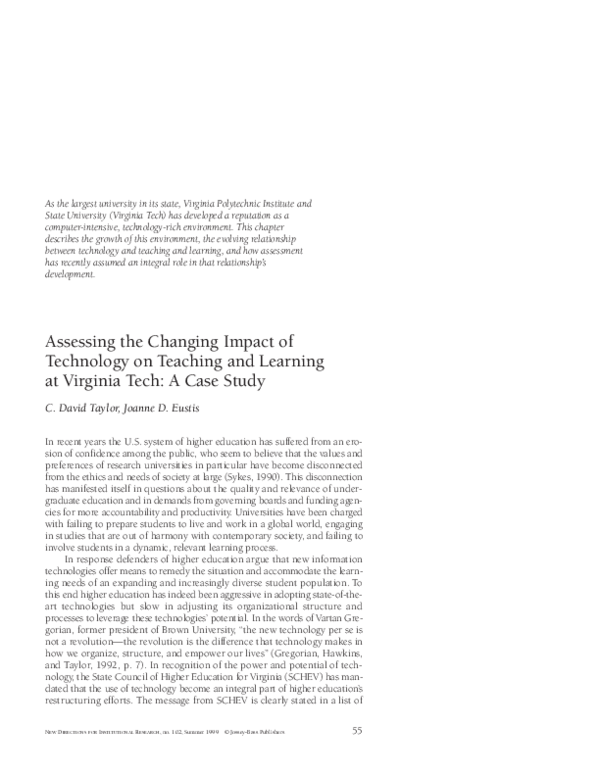 (PDF) Assessing the Changing Impact of Technology on Teaching and ...