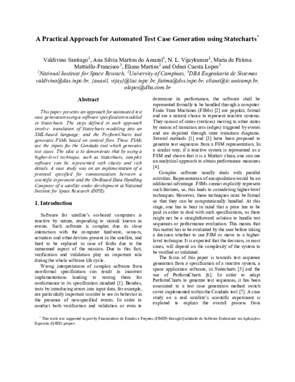 (PDF) A Practical Approach for Automated Test Case Generation using ...