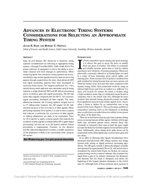 (PDF) Advances in Electronic Timing Systems
