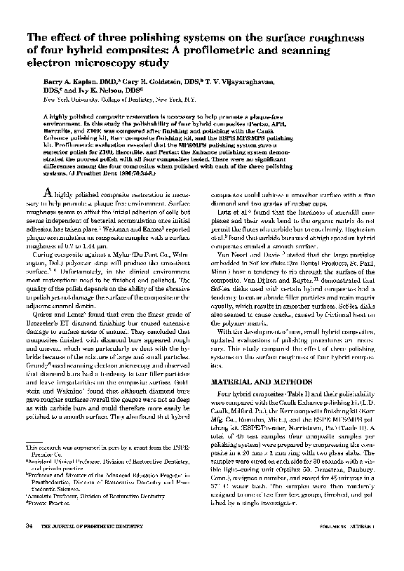 (PDF) The effect of three polishing systems on the surface roughness of ...