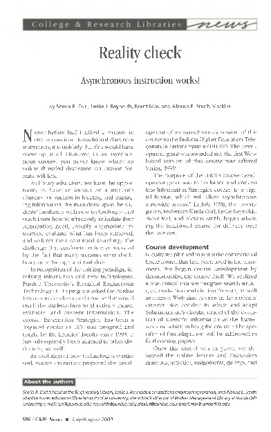 (PDF) Reality check