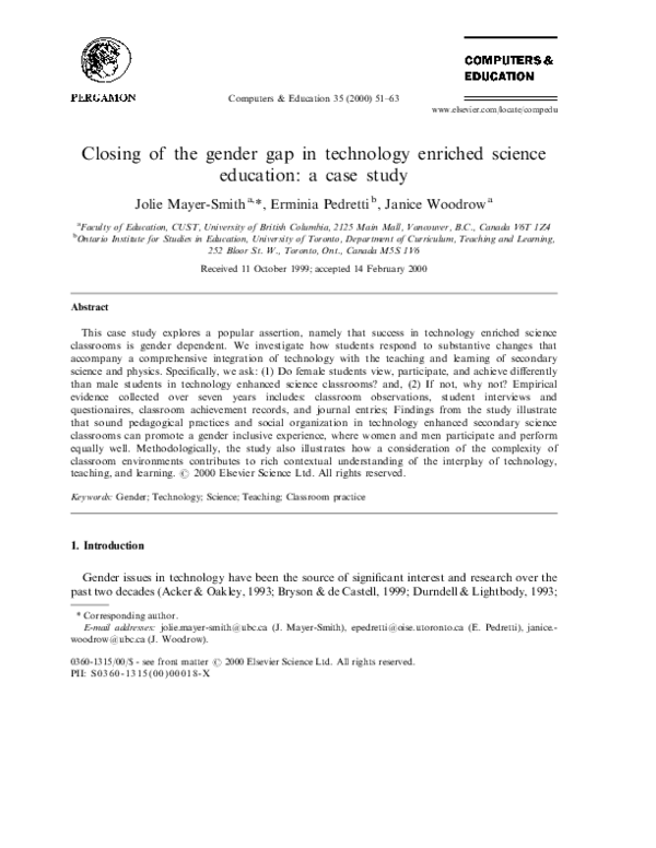 (PDF) Closing of the gender gap in technology enriched science ...