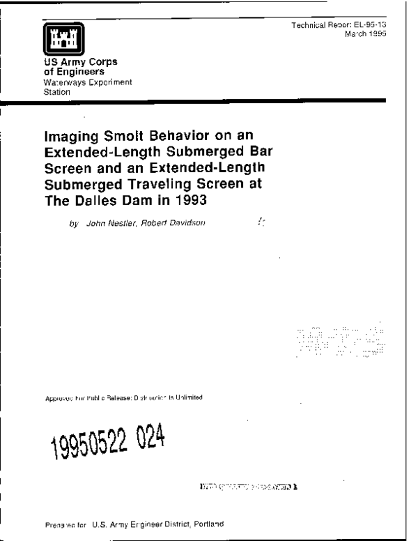 (PDF) Imaging Smolt Behavior on an Extended-Length Submerged Bar Screen ...
