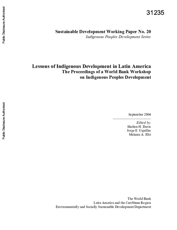 (PDF) Lessons of indigenous development in Latin America : The ...