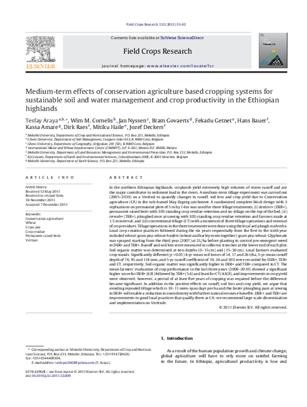 (PDF) Medium-term effects of conservation agriculture based cropping ...