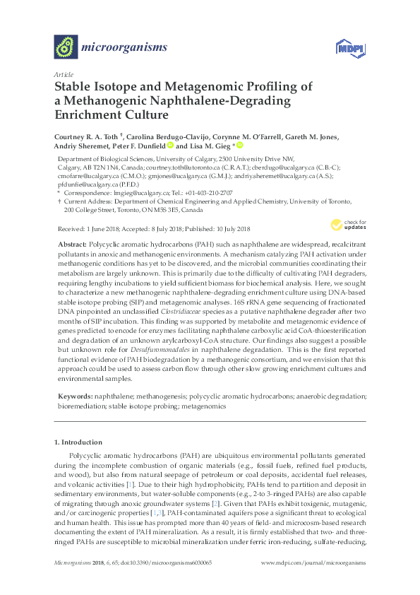 (PDF) Stable Isotope and Metagenomic Profiling of a Methanogenic ...